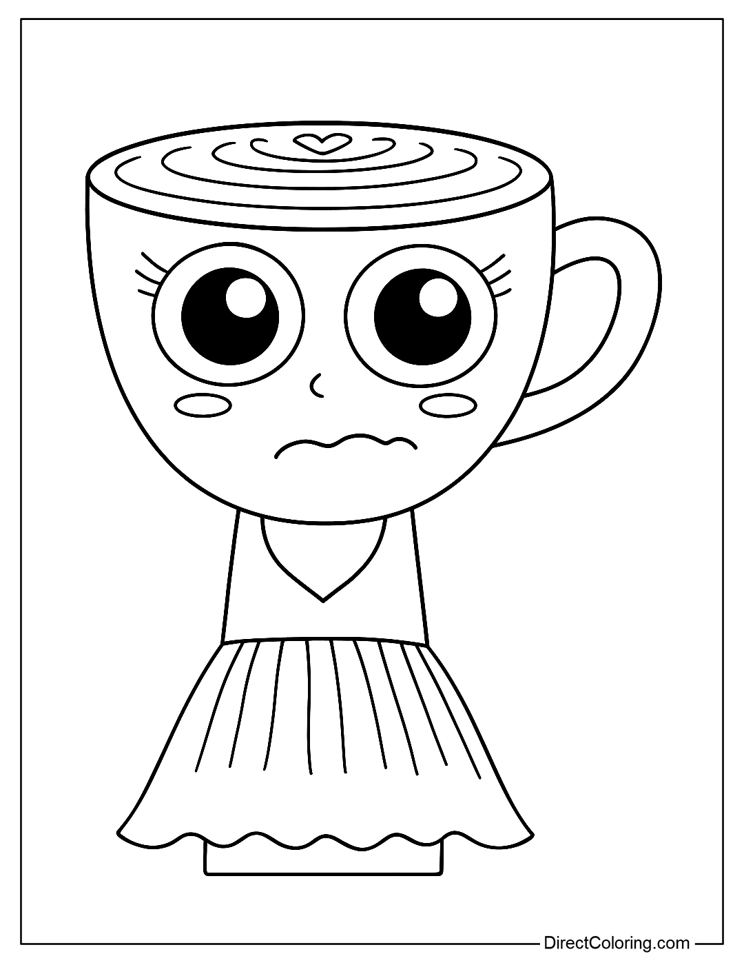 Sprunki Italian Brainrot Ballerina Cappuccina Coloring Page